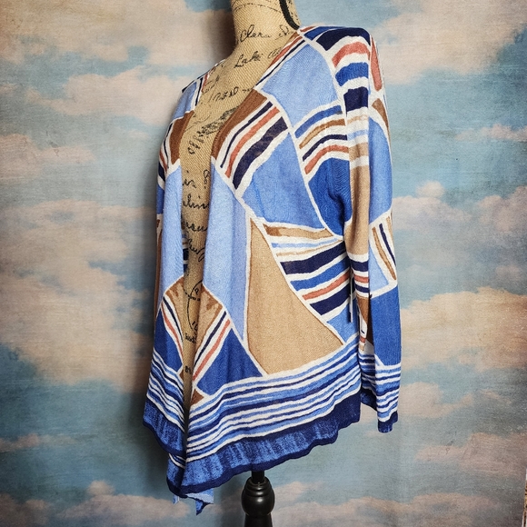 Lightweight Geometric NIC+ZOE Open Front Cardigan - Picture 3 of 11